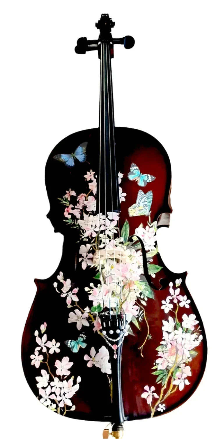 Cherry Blossom Cello Outfit | Pearl Fine Tuners & Brazilwood Bow