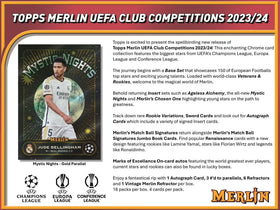 2023/24 Topps Chrome Merlin UEFA Club Competitions Soccer Hobby Box