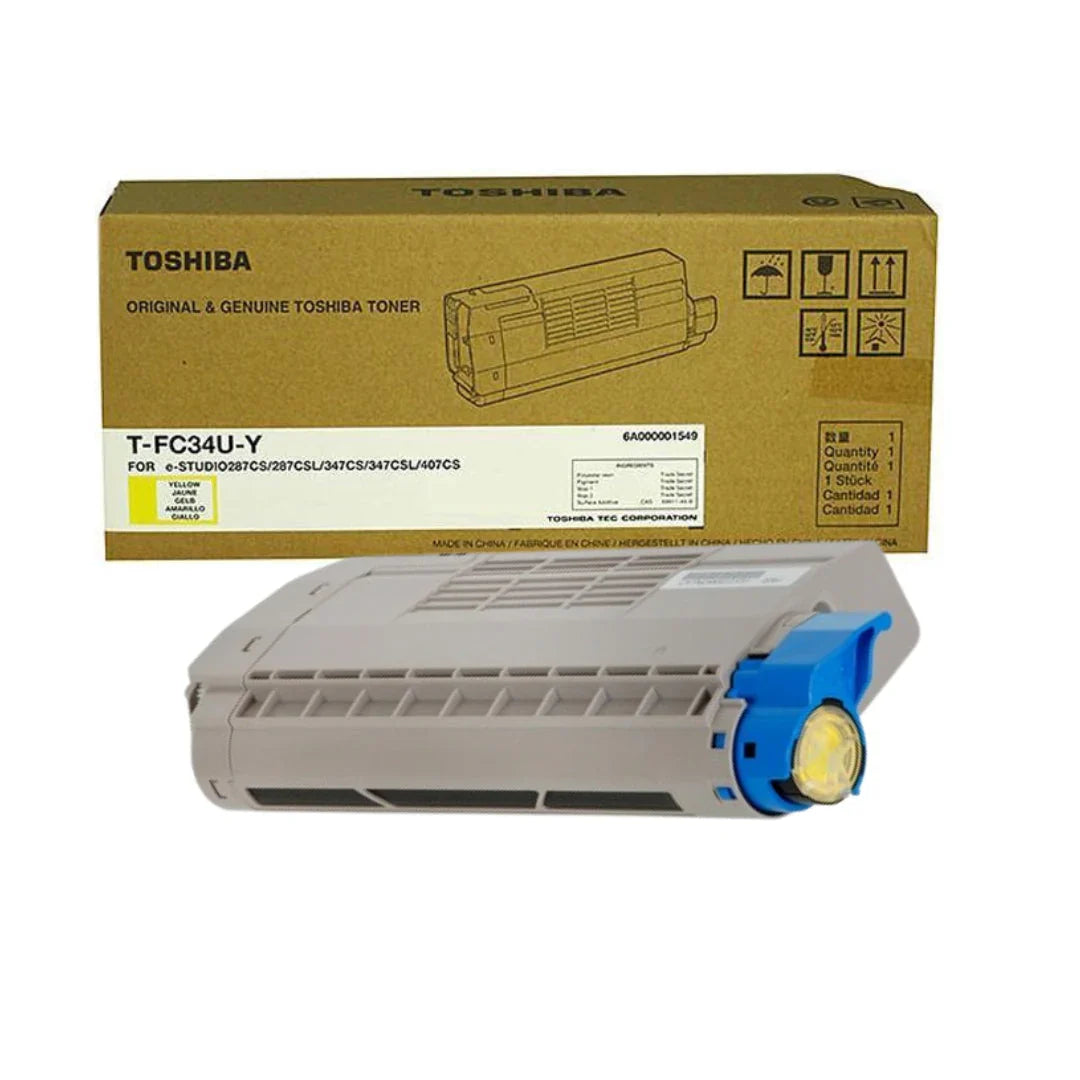 New, Pre-Owned - Toshiba TFC34UY Standard Yield Yellow Toner Cartridge, T-FC34U-Y