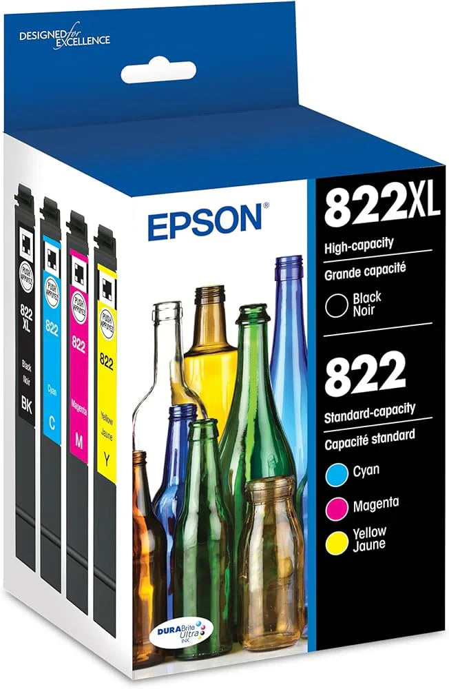 New, Pre-Owned - Epson T822XL/822 High-Yield Multi-Color (4-Pack) Ink Cartridge