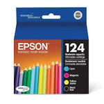 New, Pre-Owned - Epson T124 Standard Yield Tri-Color Ink Cartridge, T124120-BCS-4-Pack