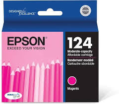 New, Pre-Owned - Epson T124 Standard Yield Magenta Ink Cartridge, T124320