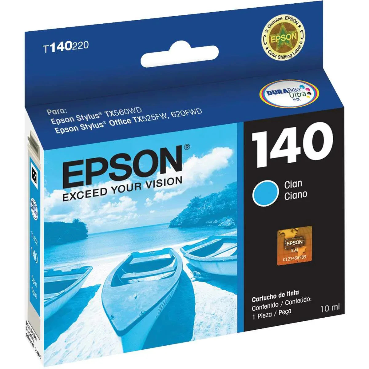 New, Pre-Owned - Epson 140 Cyan Ink Cartridge, T140220-AL