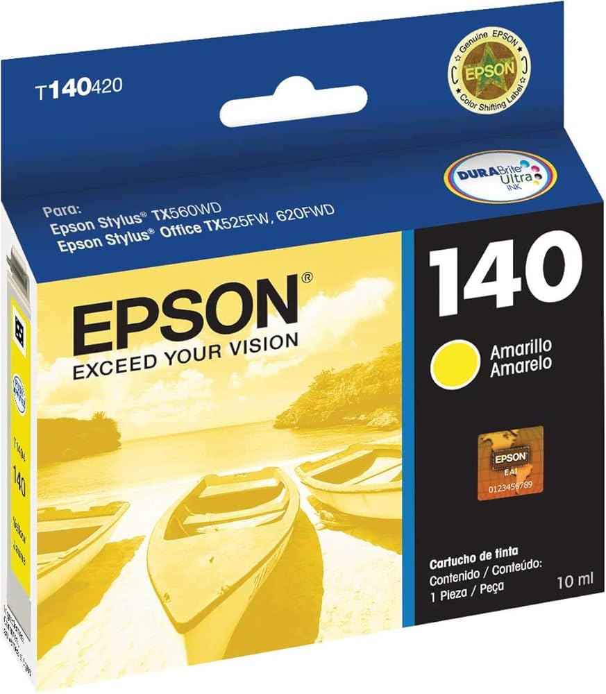 New, Pre-Owned - Epson 140 Yellow Ink Cartridge,Â T140420-AL