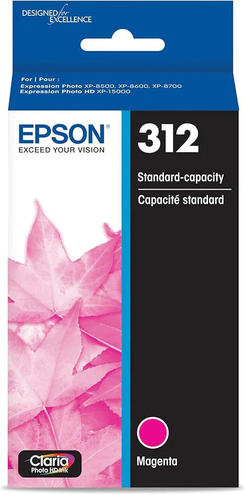 New, Pre-Owned - Epson 312 Magenta Claria Photo HD Ink Cartridge, T312320