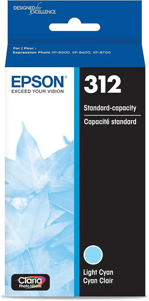 New, Pre-Owned - Epson 312 Light Cyan Claria Photo HD Ink Cartridge, T312520