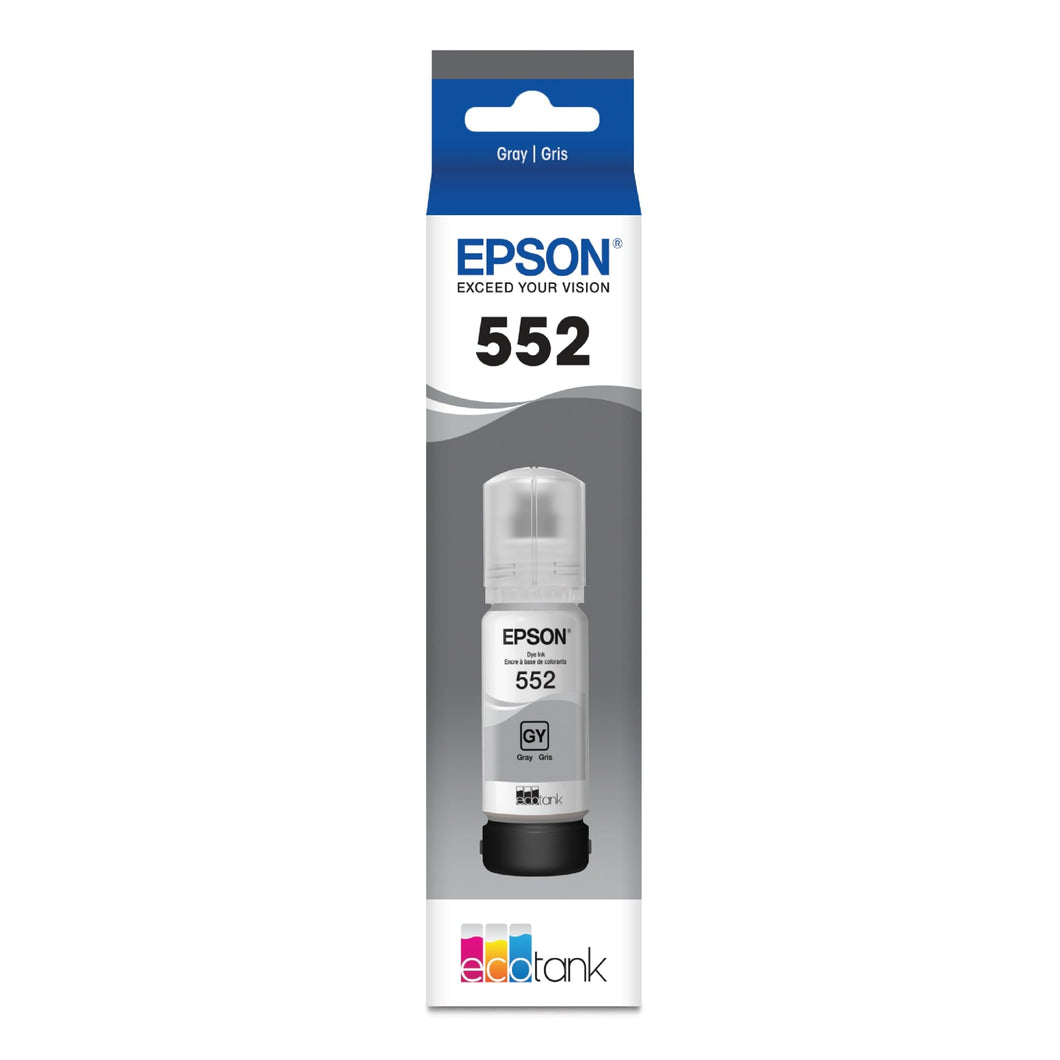 New, Pre-Owned - Epson (552) Ultra High-Yield Gray Ink Bottle, T552520-S