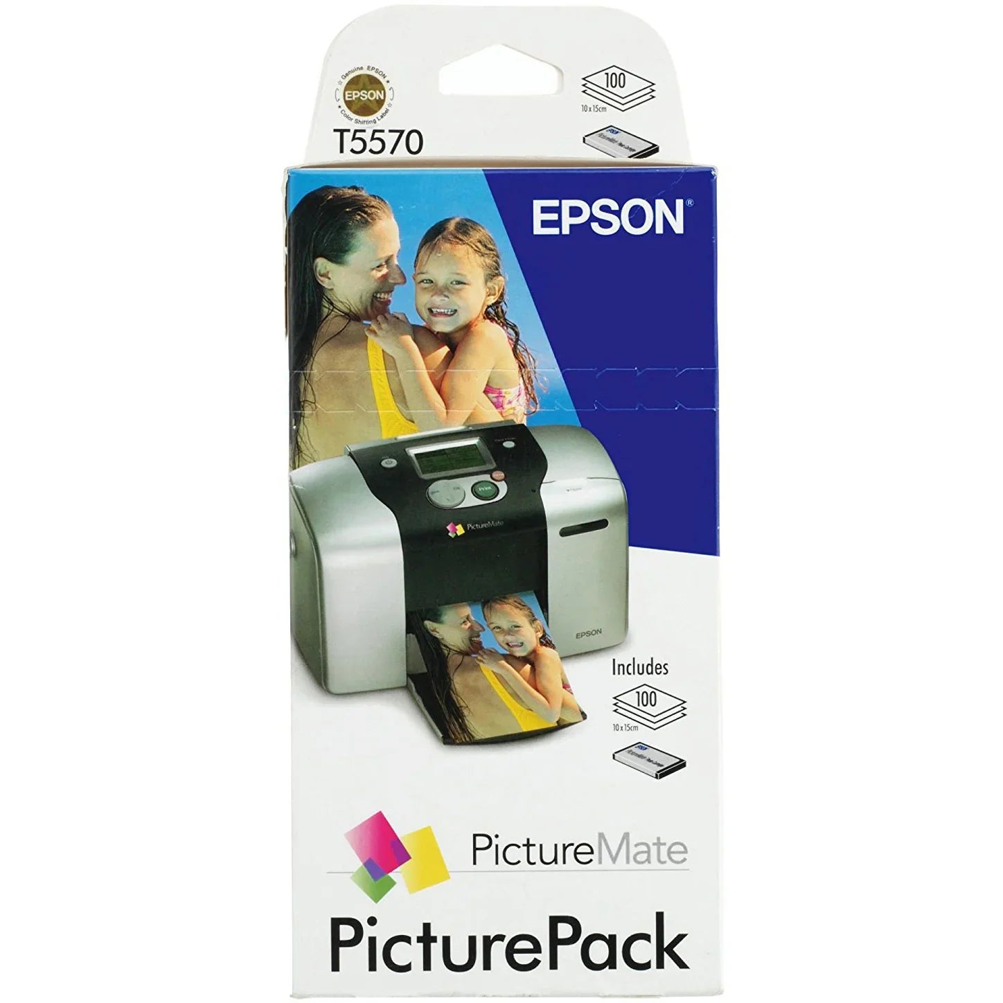 New, Pre-Owned - Epson T557 Colour Ink Cartridge & Photo Paper Pack, C13T557040BH
