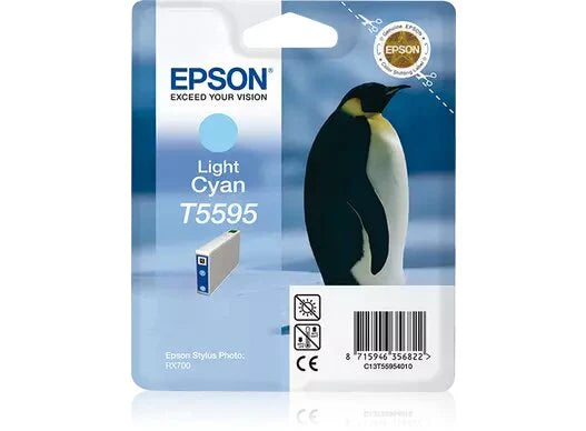 New, Pre-Owned - Epson T5595 Standard Yield Light Cyan Ink Cartridge, C13T55954010