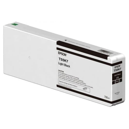 New, Pre-Owned - Epson T55K7 700ml UltraChrome HD Light Black Ink Cartridge, T55K700