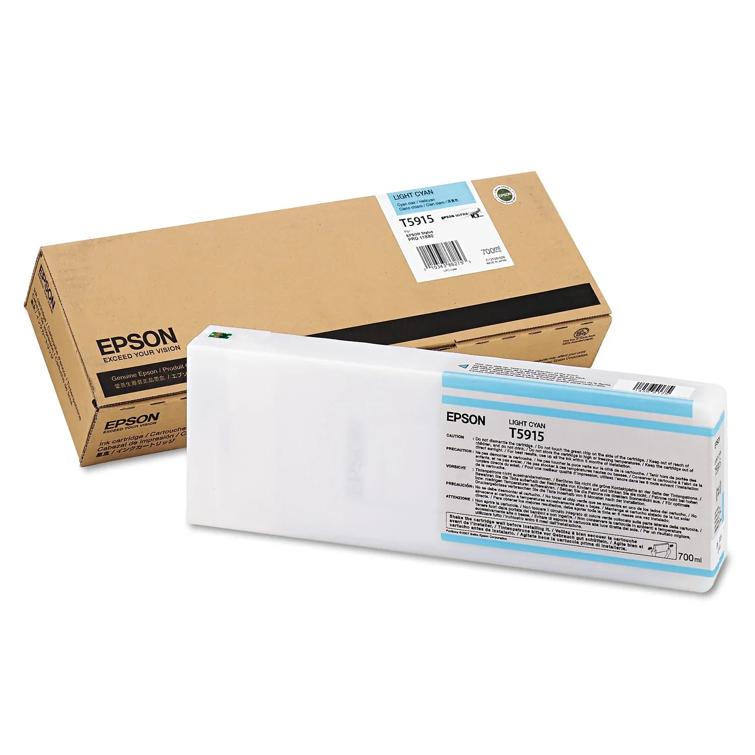 New, Pre-Owned - Epson T5915 Light Cyan UltraChrome K3 Ink Cartridge, T591500