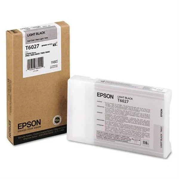 New, Pre-Owned - Epson T6027 Standard Yield Light Black Ink Cartridge, T602700