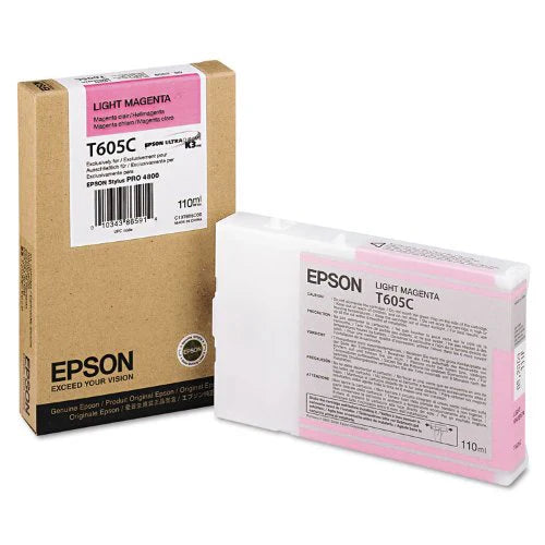 New, Pre-Owned - Epson T605C 110ml UltraChrome Light Magenta Ink Cartridge, T605C00