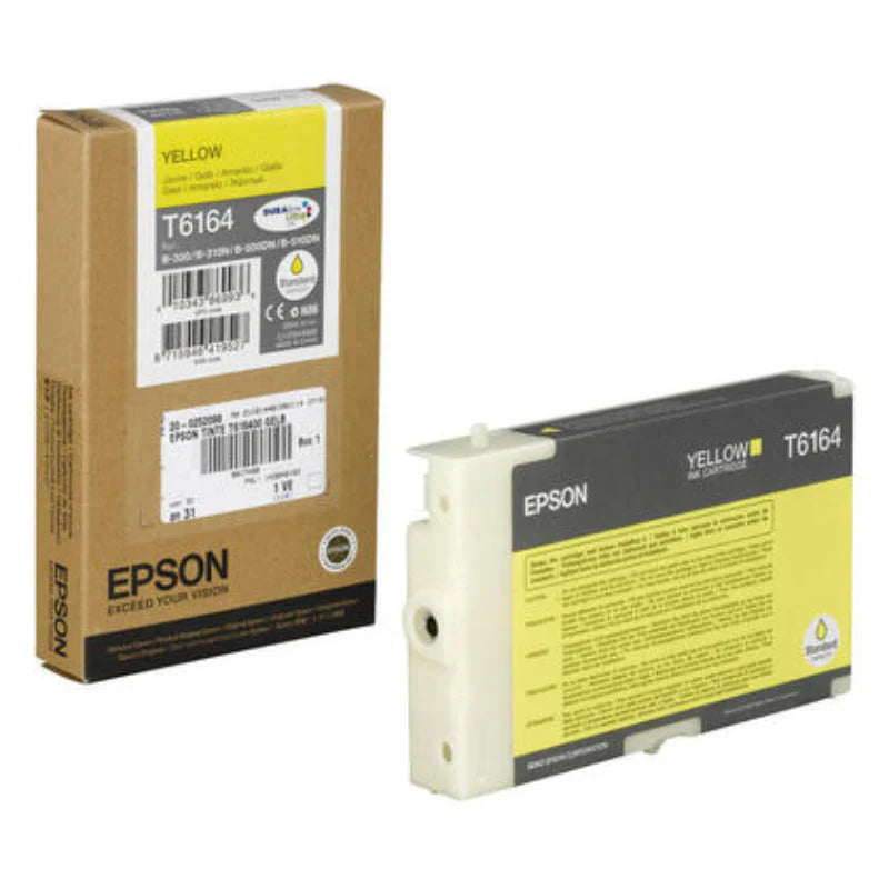 New, Pre-Owned - Epson T6164 Standard-Yield Yellow Ink Cartridge, C13T616400