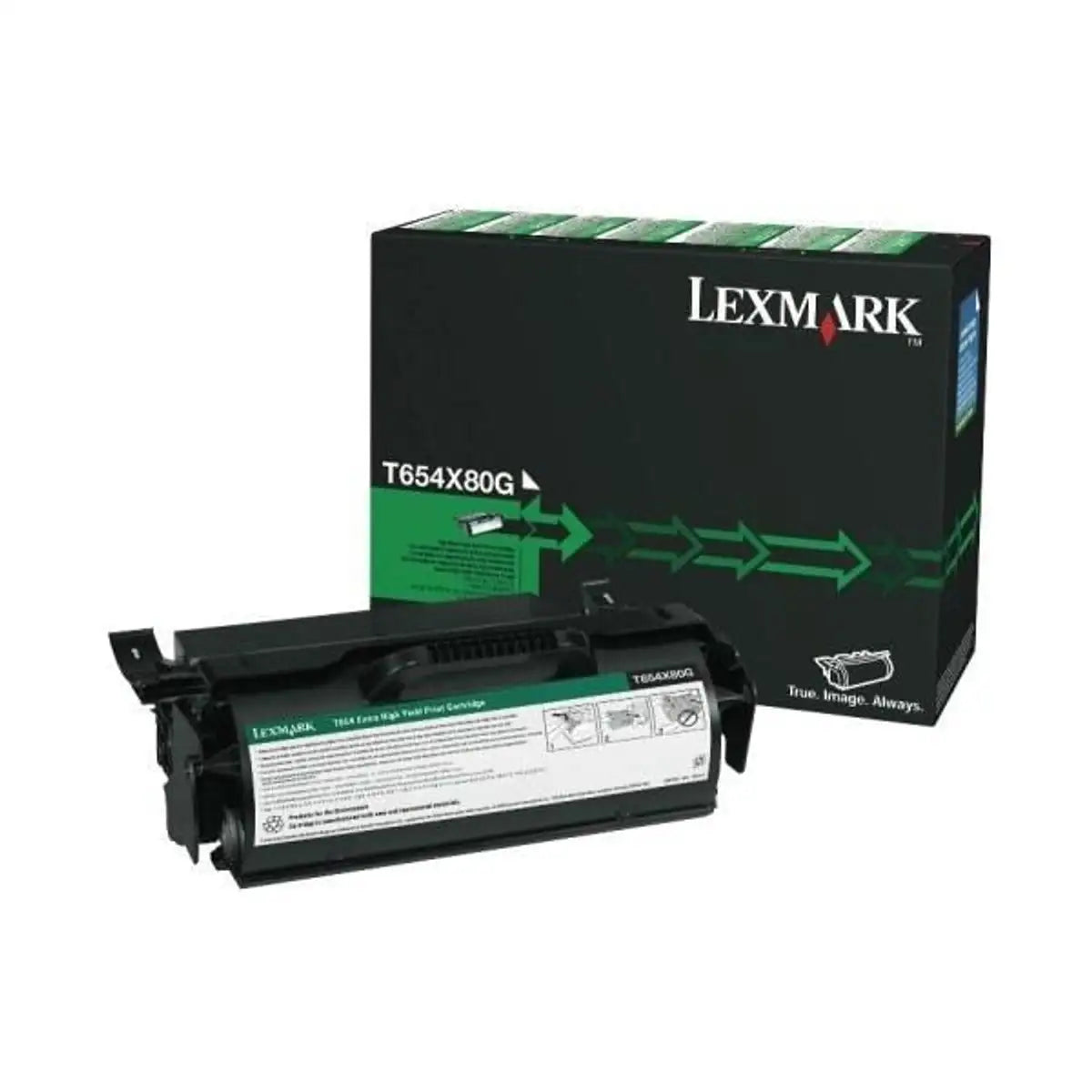 New, Pre-Owned - Lexmark T654X80G Extra High-Yield Black Toner Cartridge