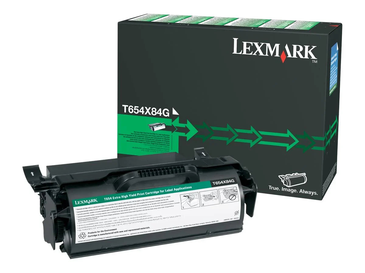 New, Pre-Owned - Lexmark T654/T656 Extra High Yield Black Toner Cartridge, T654X84G