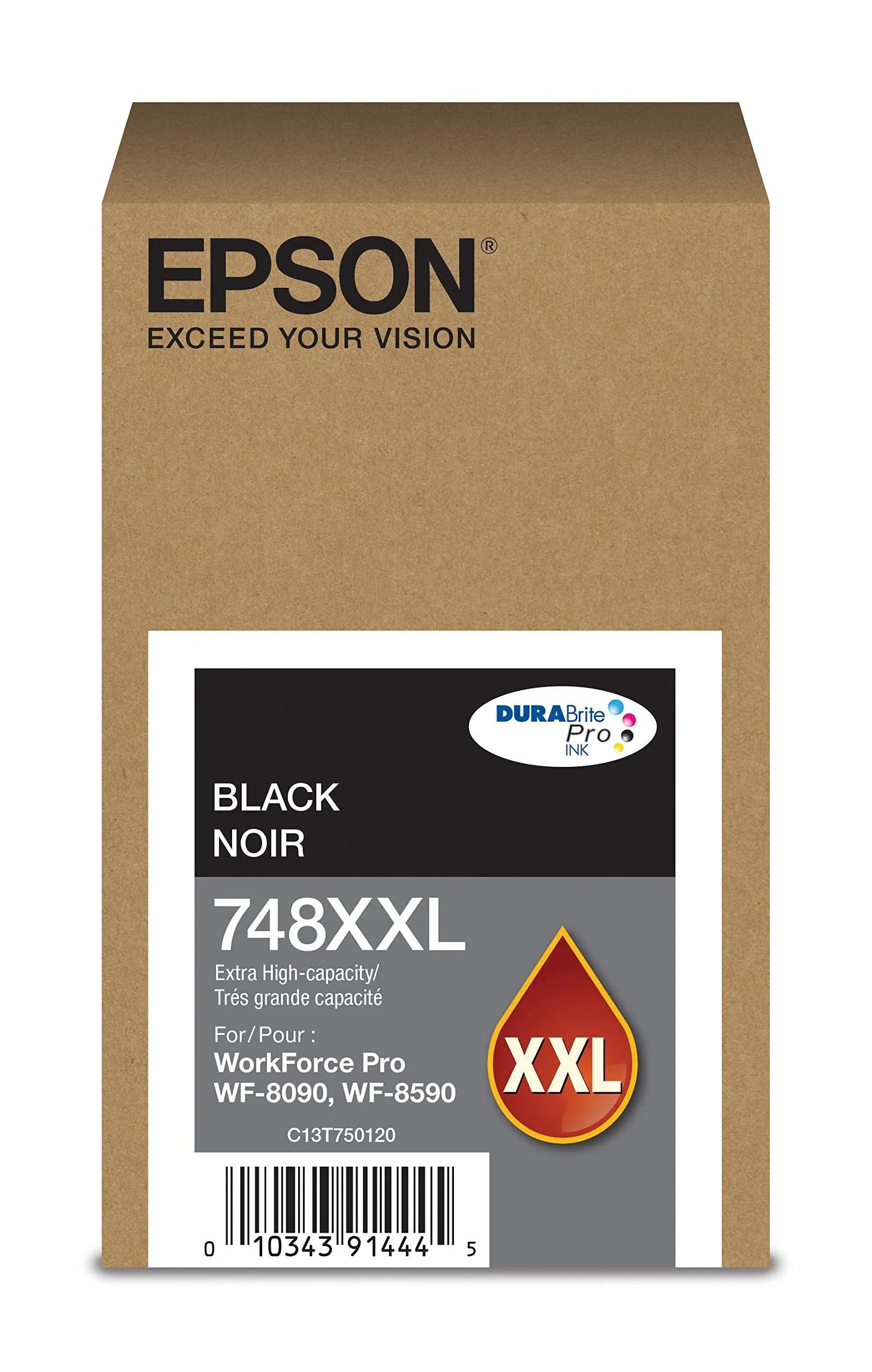 New, Pre-Owned - Epson 748XXL DURABrite Pro Extra High-Yield Black Ink Cartridge, T748XXL120