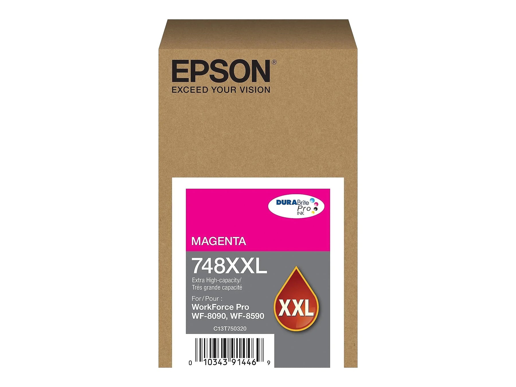 New, Pre-Owned - Epson 748XXL DURABrite Pro Extra High-Yield Magenta Ink Cartridge, T748XXL320
