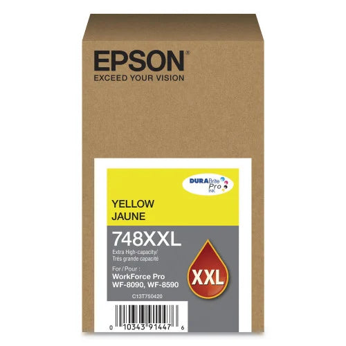 New, Pre-Owned - Epson 748XXL DURABrite Pro Extra High-Yield Yellow Ink Cartridge, T748XXL420
