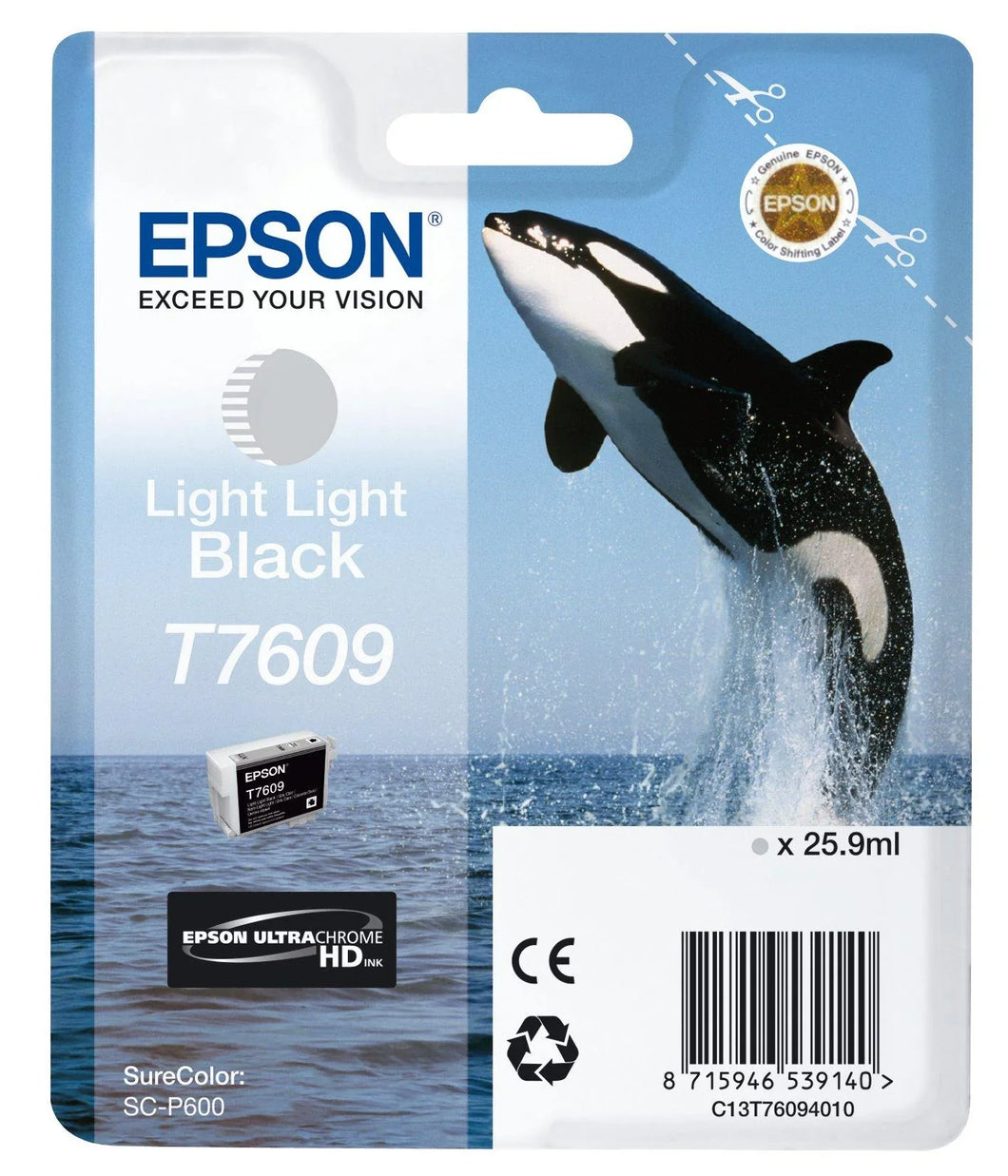 New, Pre-Owned - Epson Whale T7609 Light Light Black Ink Cartridge