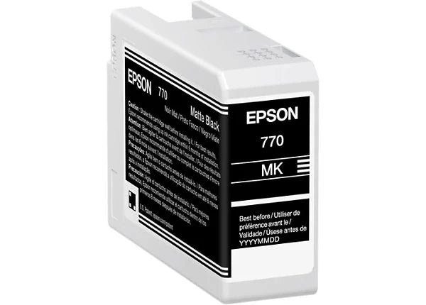 New, Pre-Owned - Epson 770 Standard Yield Matte Black Ink Cartridge, T770820