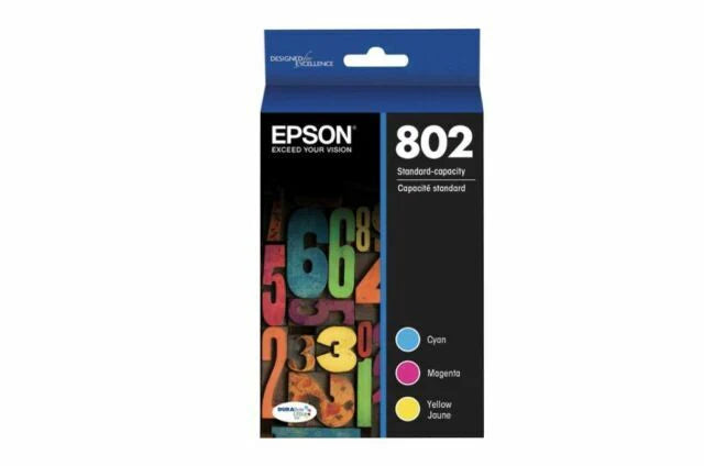 New, Pre-Owned - Epson T802 Standard Yield Multi-Color (3-Pack) Ink Cartridge, T802520-S
