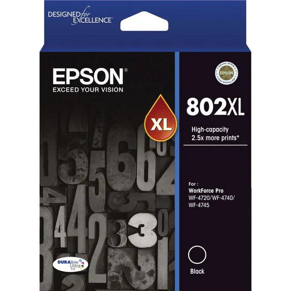 New, Pre-Owned - Epson T802XL High Yield Black Ink Cartridge, T802XL120