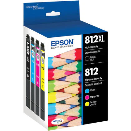 New, Pre-Owned - Epson T812XL/812 Multi-Color (4-Pack) Ink Cartridge, T812XL-BCS