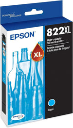 New, Pre-Owned - Epson T822XL Cyan High-Yield Ink Cartridge, T822XL220-S