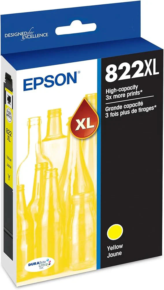 New, Pre-Owned - Epson T822XL Yellow High-Yield Ink Cartridge, T822XL420-S