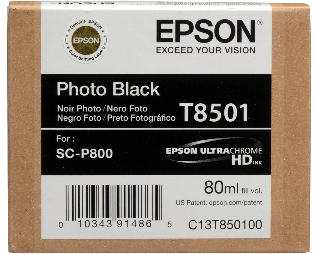 New, Pre-Owned - Epson 80ml UltraChrome HD Photo Black Ink Cartridge, T850100
