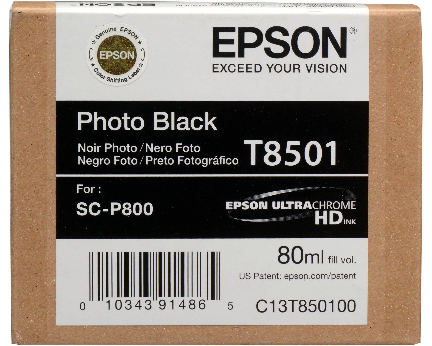 New, Pre-Owned - Epson 80ml UltraChrome HD Photo Black Ink Cartridge, T850100