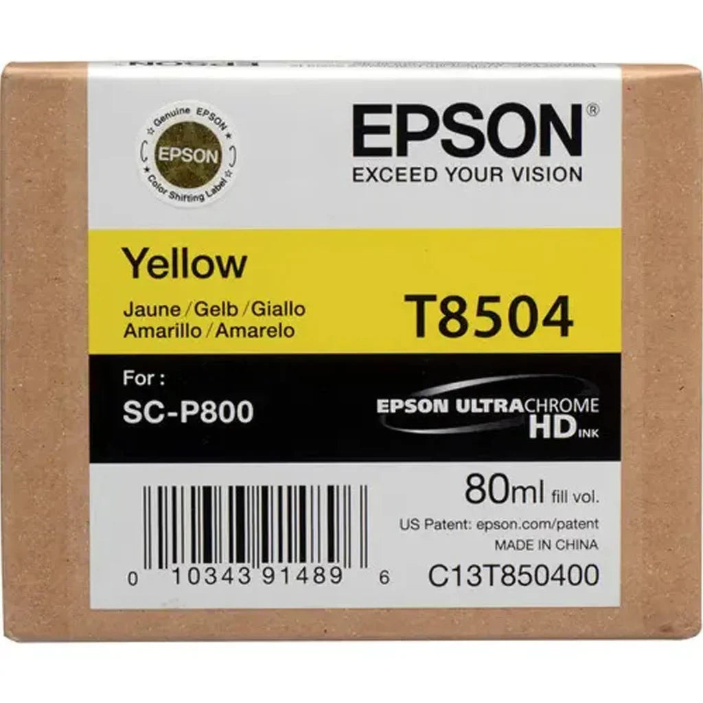 New, Pre-Owned - Epson 80ml UltraChrome HD Yellow Ink Cartridge, T850400