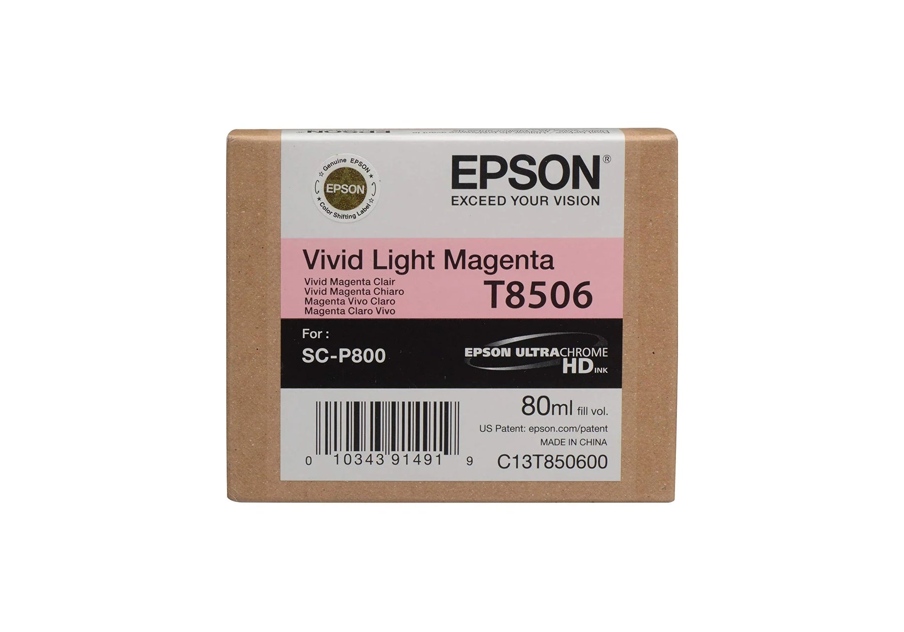 New, Pre-Owned - Epson 80ml UltraChrome HD Vivid Light Magenta Ink Cartridge, T850600