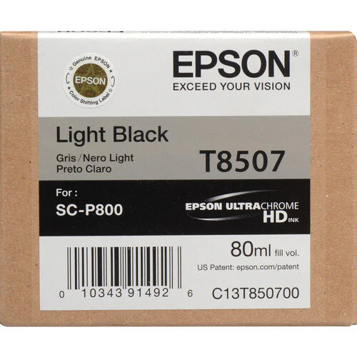 New, Pre-Owned - Epson 80ml UltraChrome HD Light Black Ink Cartridge, T850700