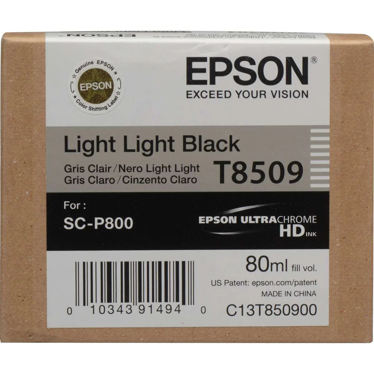 New, Pre-Owned - Epson 80ml UltraChrome HD Light Light Black Ink Cartridge, T850900