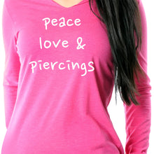 Peace Love & Piercings Black Tapered Long Sleeve Hoodie