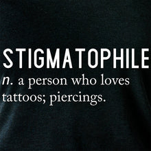 Stigmatophile n. a person who loves tattoos; piercings. Black Tapered Long Sleeve Hoodie