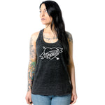 I Love My Piercer Black Gray Cosmic Twist Back Tank Top
