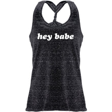 Hey Babe Black Gray Cosmic Twist Back Tank Top