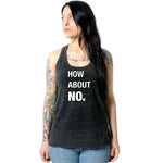 How About No Black Gray Cosmic Twist Back Tank Top