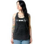 Moody Black Gray Cosmic Twist Back Tank Top
