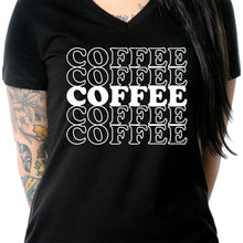 Coffee Coffee Coffee Coffee Coffee V-Neck Tee Shirt