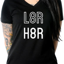 L8R H8R Black V-Neck Tee Shirt
