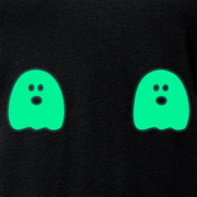 Halloween Glow in the Dark Ghost Boobies Tee V-Neck Tee Shirt 100% Cotton