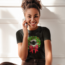 Holiday Vampire Wreath Black Tee Shirt