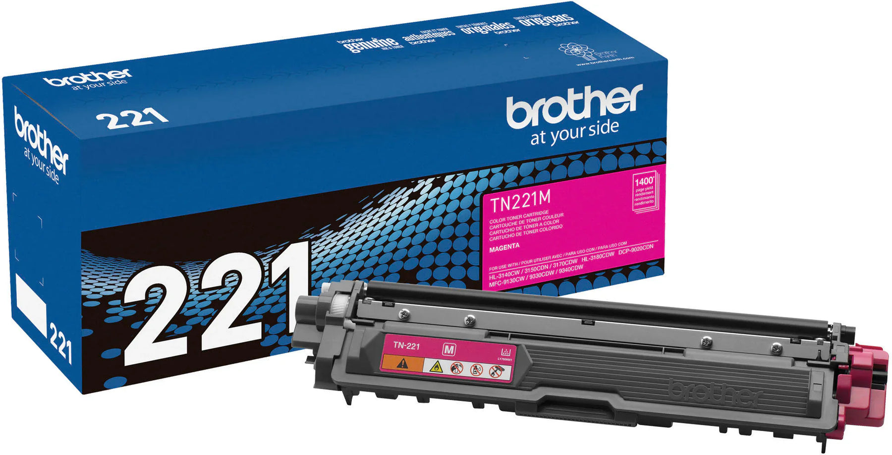 New, Pre-Owned - Brother TN-221 Standard-Yield Magenta Toner Cartridge, TN221M