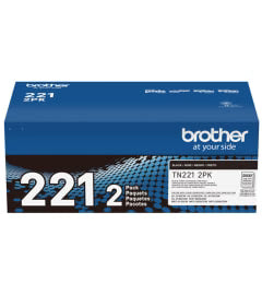 New, Pre-Owned - Brother TN-221 Standard-Yield Black Toner Cartridge, 2-Pack