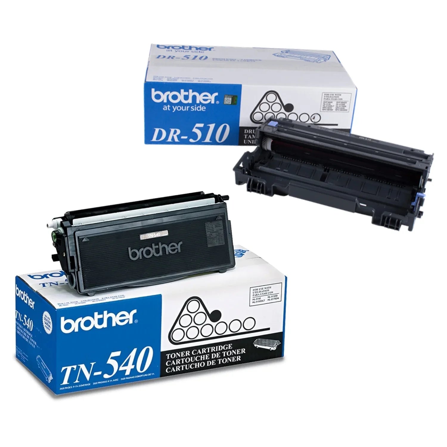 New, Pre-Owned - Brother TN-540 and DR-510 Combo Drum Unit & Toner Cartridge