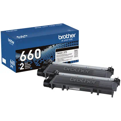 New, Pre-Owned - Brother TN-660 High Yield Black Toner Cartridge-2-Pack
